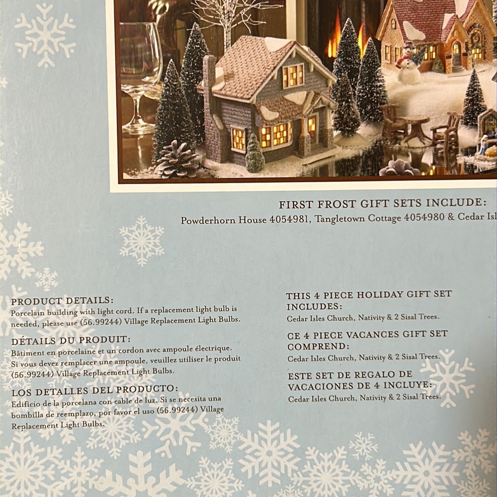 First Frost by Department 56 Lighted Porcelain “Cedar Isles Church” - Picture 4 of 17